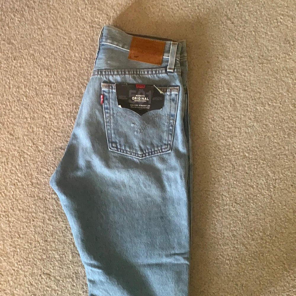 Levi 501 high rise, straight leg jeans